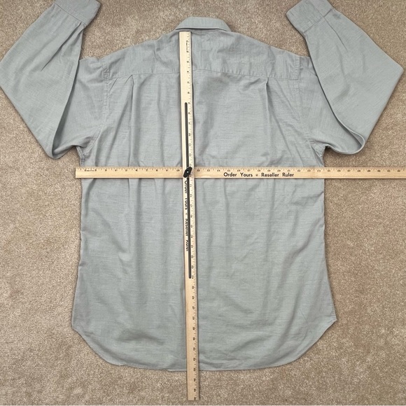 Gitman Bros Shirt Adult 16.5 Gray Button Up Cotton Long Sleeve Dress Shirt Men - Picture 10 of 14